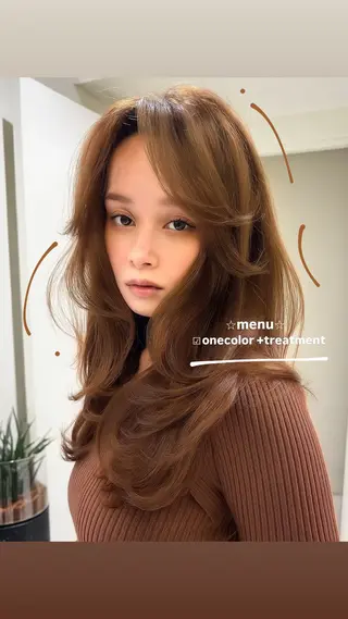 ロング カラー 平山 紗有のヘアスタイル