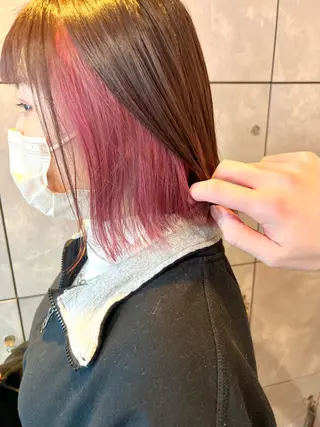 ミディアム カラー ヘアアレンジ 🌈インナーカラー ‘ショウマ’🌈のヘアスタイル