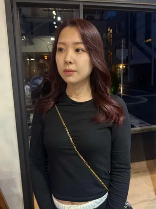 セミロング カラー 薮 夏帆のヘアスタイル