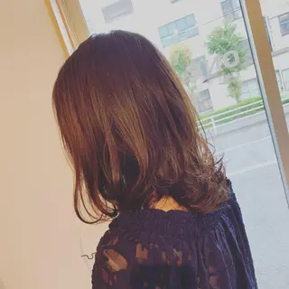 ミディアム カラー 通い続けられるサロン ママ美容師　明日香のヘアスタイル