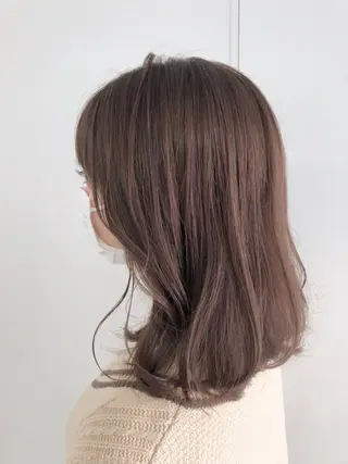 ミディアム カラー ✨透明感ケアカラー✨ 長野ゆきなのヘアスタイル