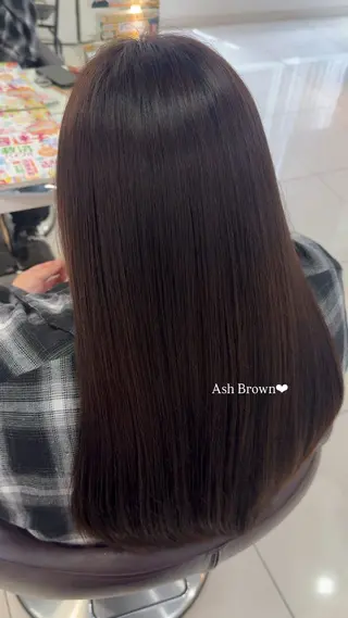 カラー 透明感|ストレート| クロスパーマ|はるかのヘアスタイル