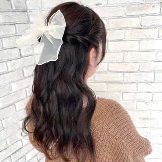ロング ヘアアレンジ 韓国レイヤー 暖色カラー/さくらのヘアスタイル