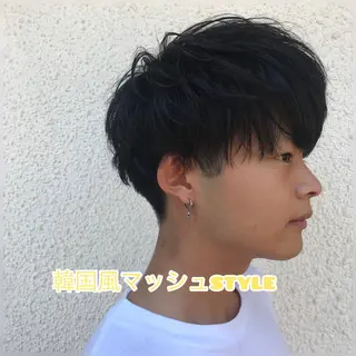 ショート カラー パーマ メンズ ニュアンスパーマ/ レイヤー/茶屋町のヘアスタイル