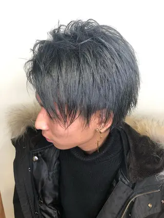 ミディアム カラー メンズ メンズヘア特化 崎田 成人のヘアスタイル
