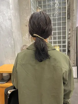 ミディアム パーマ デザインカラー🥂 YUKAのヘアスタイル