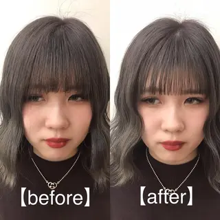 セミロング カラー パーマ 【広尾/恵比寿】 カットカラーのヘアスタイル