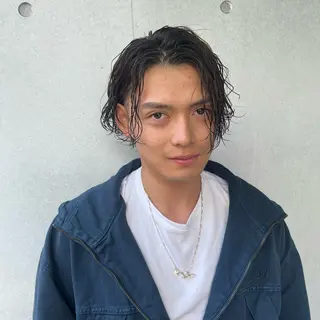 ミディアム パーマ メンズ メンズ特化 美容師かずまのヘアスタイル