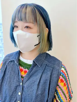 ショート カラー 小顔レイヤー/ ベージュ🤍Rieのヘアスタイル