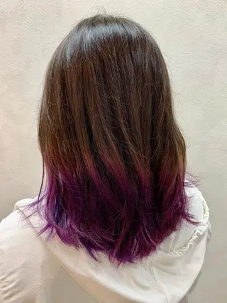 セミロング カラー 加藤 遥花のヘアスタイル