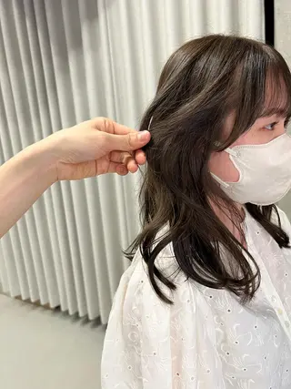 セミロング カラー ボブパーマコテ巻き風 パーマNo1深江秀平のヘアスタイル