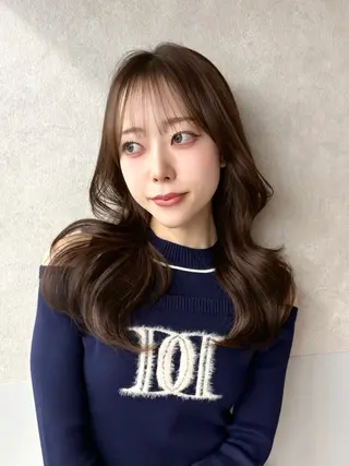 セミロング カラー ヘアアレンジ fumika🎀 ベージュのヘアスタイル