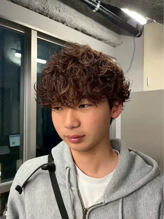 ショート パーマ メンズ ニュアンスパーマ/ ウルフ/ときなのヘアスタイル