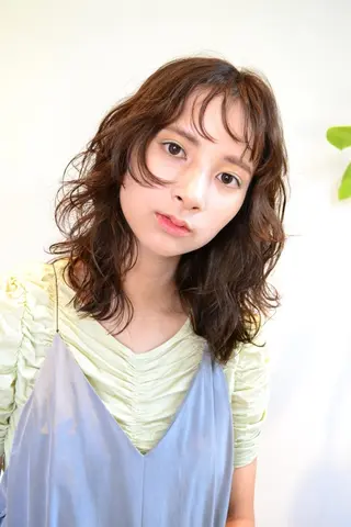 ミディアム カラー パーマ カラーリスト IKUHOのヘアスタイル