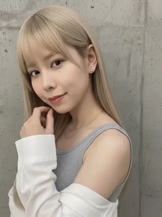 カラー ヘアサロンM新宿 カットカラーブリーチのヘアスタイル