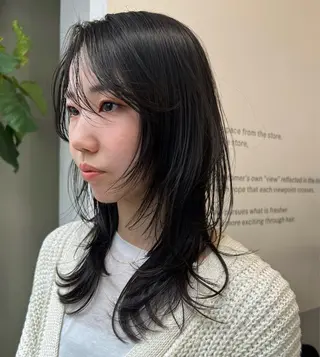 セミロング ハッシュカット カシマハヤトのヘアスタイル