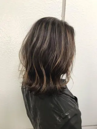 ミディアム カラー クロスパーマ松永裕久 似合わせカットのヘアスタイル