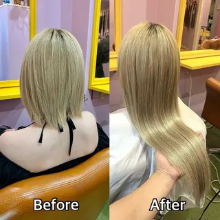 ロング シール＋ちび編み込み エクステ梅田🐨のヘアスタイル