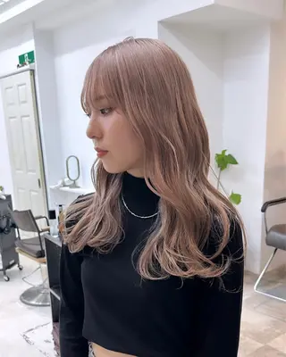 セミロング カラー ササキカズマ〻透明感 〻色落ち〻赤み消しのヘアスタイル