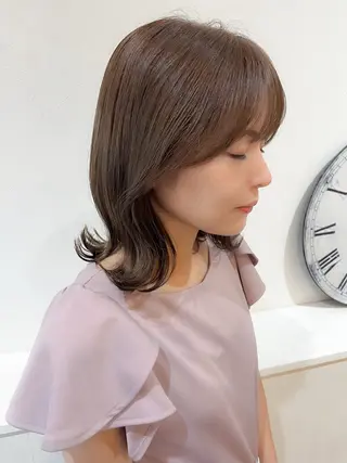 ミディアム SET-UP北長瀬 Yurukiのヘアスタイル