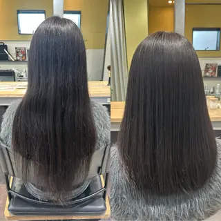 セミロング パーマ hub hair レイヤー/透明感のヘアスタイル