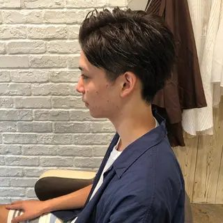 ショート カラー パーマ メンズ メンズサロン💈 吉岡陽【中野】のヘアスタイル