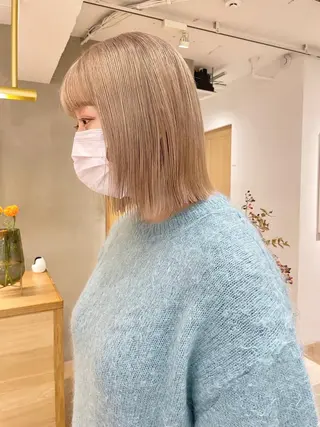 ミディアム カラー シャドウパーマ 田形清流のヘアスタイル