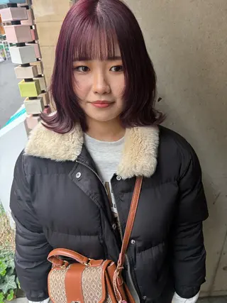 ミディアム 【美ボブ.艶カラー. 梅田茶屋町】midoのヘアスタイル
