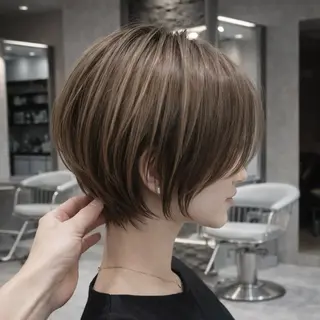 ショート 《髪質改善✖️レイヤ ー🩶》ナオヤのヘアスタイル