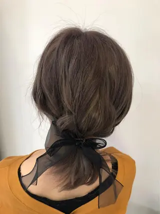 ミディアム カラー ヘアアレンジ マルヤマ リナのマツエク・マツパデザイン