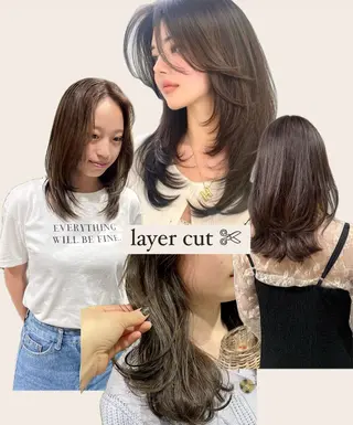 セミロング naho✂︎bob/ layerのヘアスタイル