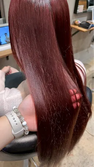 カラー 紅/透明感カラー /ハイトーン/カットのヘアスタイル