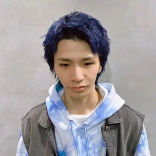 カラー メンズ 銀座レイヤーカット ×シースルー前髪のヘアスタイル