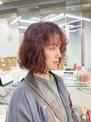 ミディアム カラー パーマ ヘアアレンジ 【Sweep】おじま のぞみのヘアスタイル