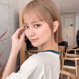 ショート カラー ヘアアレンジ パーマ/暖色/ボブ イワタテ🇰🇷のヘアスタイル