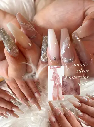 ロング LaLa Peach 崎原のネイルデザイン