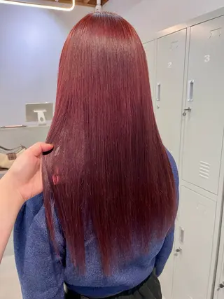 ロング カラー ブリーチなしカラー ダブルカラーエクステのヘアスタイル