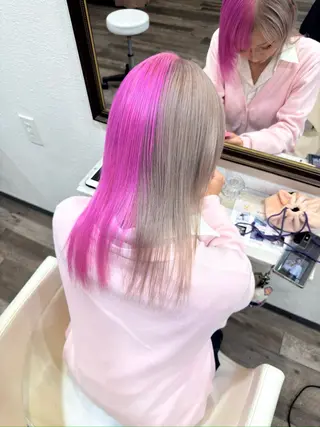 ミディアム カラー 鍵 魁斗のヘアスタイル
