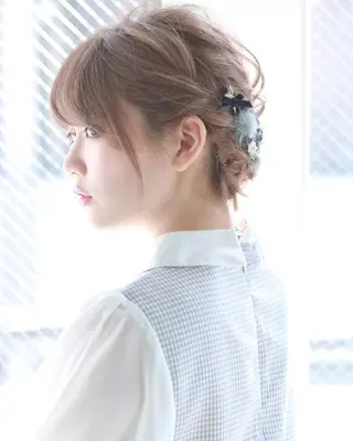 ミディアム ヘアアレンジ 柳澤 興輝のヘアスタイル
