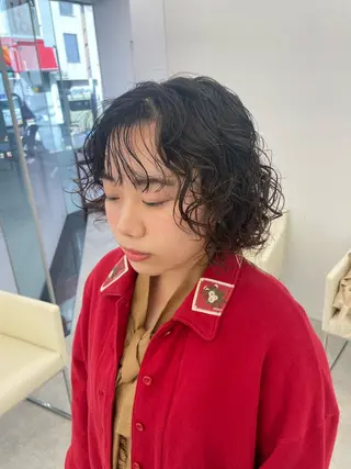 ミディアム パーマ ヘアアレンジ 【Sweep】おじま のぞみのヘアスタイル