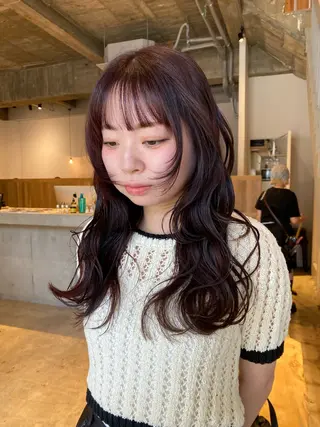 ロング カラー レイヤーカット/ ダブルカラーサクライのヘアスタイル