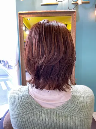 ミディアム カラー 末石 智のヘアスタイル