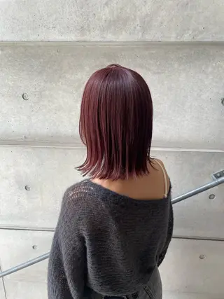 ミディアム カラー ayano / 透明感・くすみカラーのヘアスタイル