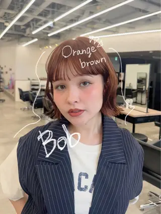 ショート カラー 暖色/ブリーチカラー 🍊 yu-na.のヘアスタイル