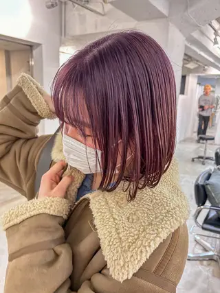 ショート カラー 切りっぱなしBOB 職人💜Anzuのヘアスタイル