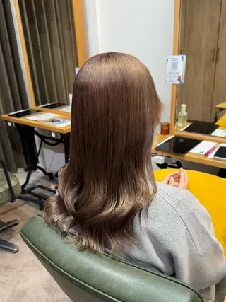 ロング カラー 縮毛矯正/エクステ /艶カラー/ヘアメのヘアスタイル