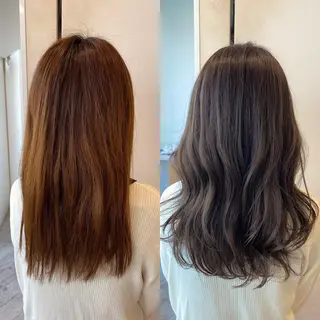セミロング カラー 顔まわりカット🌟 くびれヘア/寺門遥輝のヘアスタイル