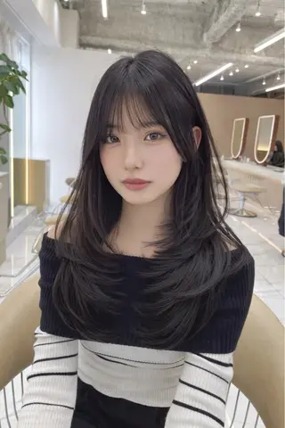 ロング カラー 大西 天使のヘアスタイル