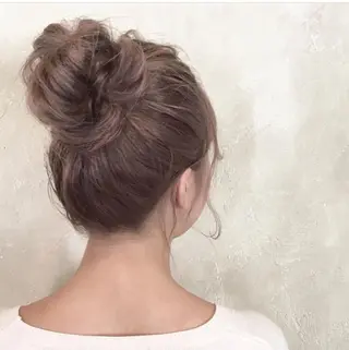 ミディアム カラー パーマ ヘアアレンジ メンズ 艶ピンク*ヘアセット 🌙shioriのヘアスタイル
