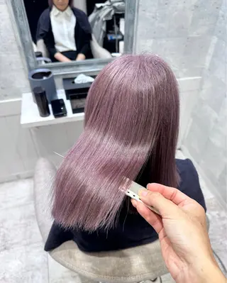 セミロング カラー 西山 将太のヘアスタイル